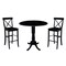 International Concepts Round 42 in Round Pedestal Bar Height Table with 2 Bar Height Stools, Black, 42 in W, 42 in L, Wood K46-42DPT-S6133-2 - alternate 1